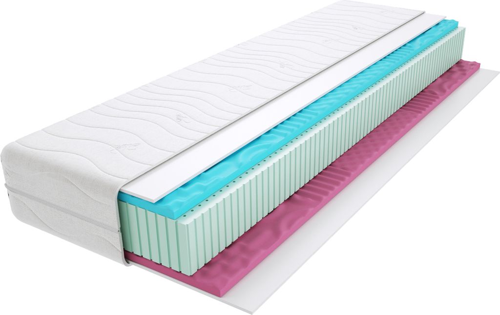 Matratze 70x140 cm Doppelmatratze, H3 Mittelfest 7 Zonen-Latexmatratze 21 cm Hoch Profilierter Moletschaum Profilierter Visco Memory Hypoallergene ...