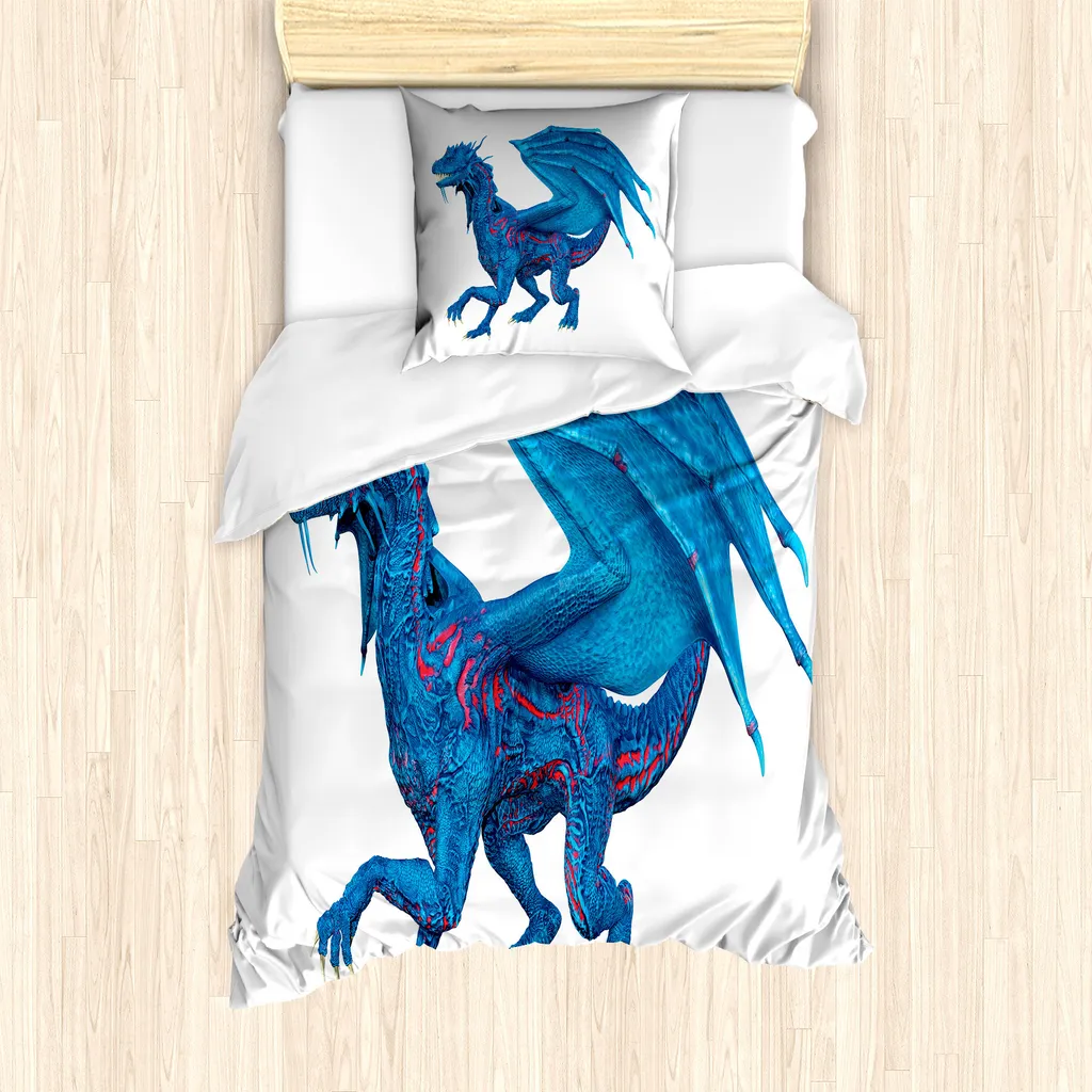 Set Letto Singolo ABAKUHAUS 135x200 Anti-Acaro Blu Corallo