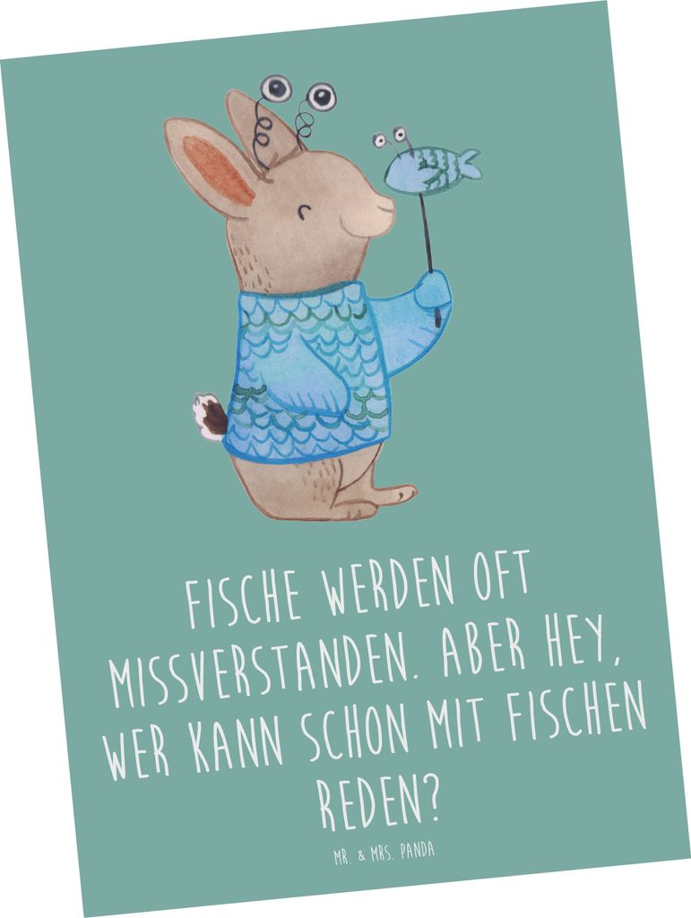 Mr. & Mrs. Panda Postkarte Fische Geheimnisse - Meeresbrise - Geschenk, bildkarte, Persönlichkeit, Postkarten, Spiritualität, Einzigartig, Gesche...