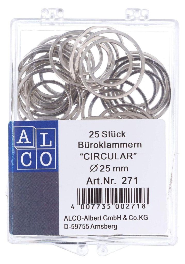 Büroklammern CIRCULAR, spiralförmig, rund, glanzvernickelt, Produktbild 