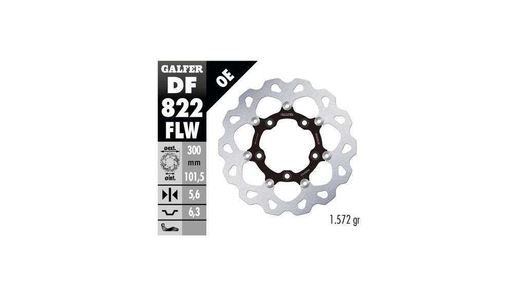 Galfer Golf Bremsscheibe DF822 Rotor DF822 Typ FLW schwimmend