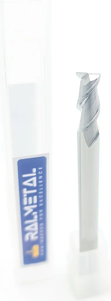 Fresa in metallo duro integrale per alluminio, a 2 eliche, 5 x 20 x 100 mm, 45 HRC