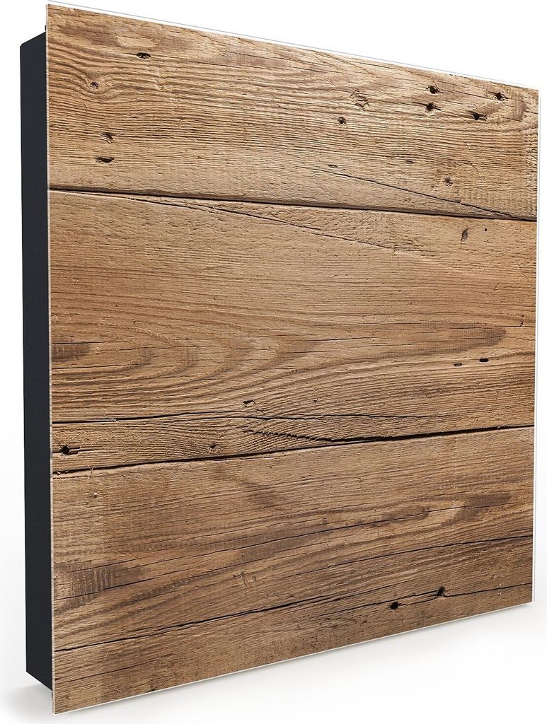 Nachbildung-Schlüsselkasten, Magnetpinnwand und Memoboard mit Glasfront Motiv Holzwand
