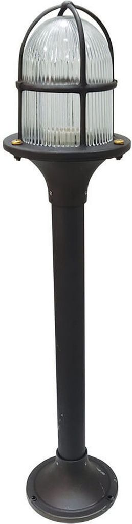 Wegeleuchte Messing massiv Glas 63 cm hoch IP54 Schwarz Antik E27 rund Maritim Stehlampe außen Garten