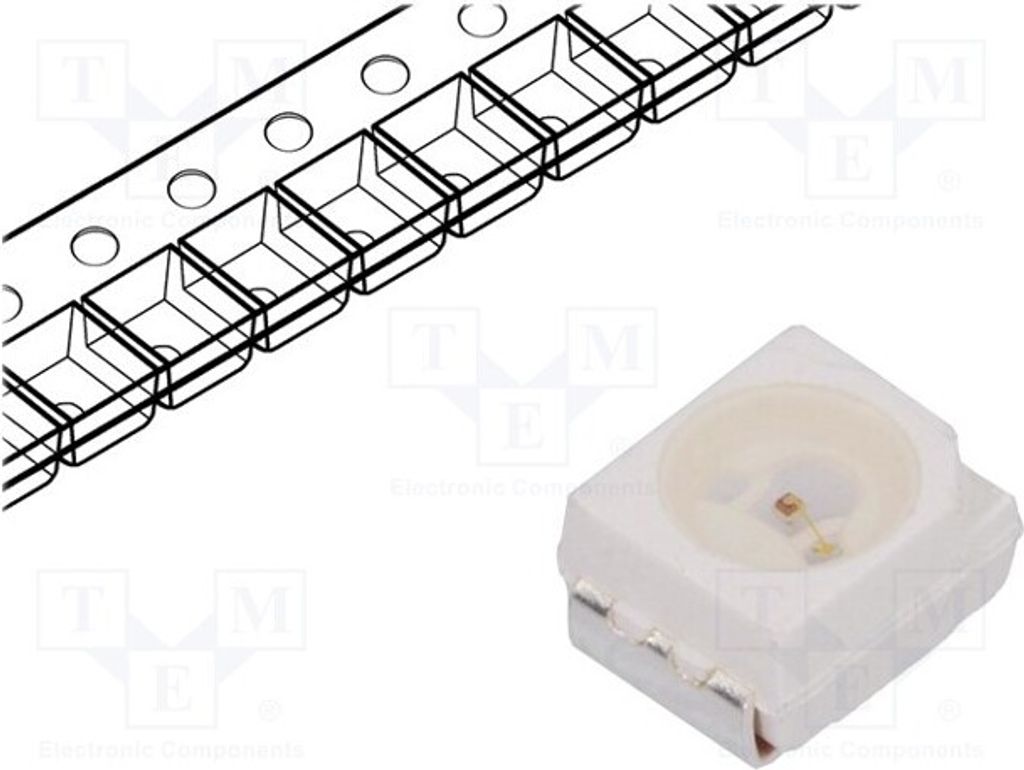 2x LED SMD 3528,PLCC2 rot 4,5÷15mcd 120° 3,5x2,8x1,9mm 2,2÷2,6V S-A100-J00J1 LED-