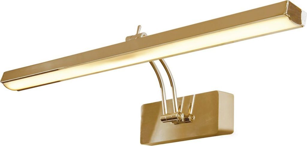 Bilderleuchte Aluminium LED verstellbar B: 60,5 cm mit Schalter in Messing 3000 K warmweißes Licht 809 lm