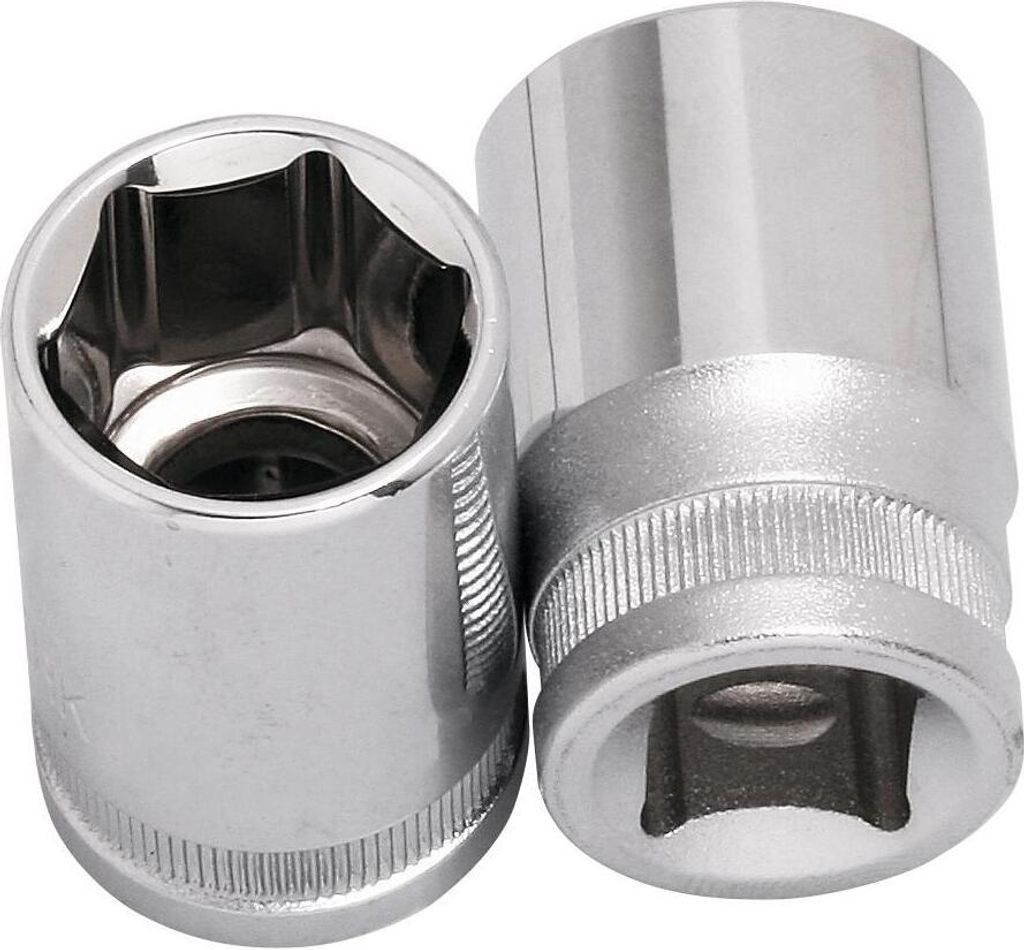 KRAFTWERK 300140, Einzelner Artikel, Steckdosenadapter, Chrom-Vanadium-Stahl, 1/2", Chrom, Chrom