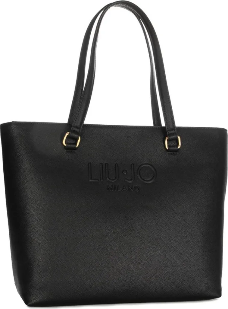 Sac Cabas Femme Liu Jo M Tote Noir en Simili Cuir Grainé avec Anses