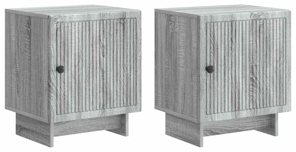 Table de chevet design gris Sonoma meuble de nuit avec tiroir lot de 2