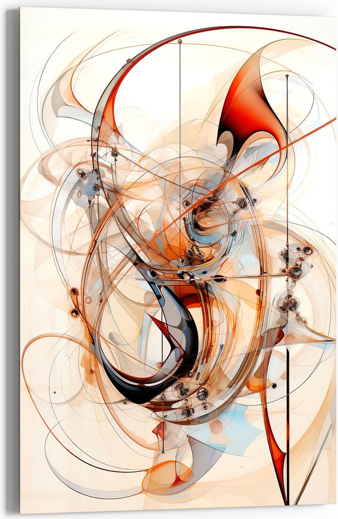 DEQOART Glasbild Echtglas 60x90 cm 'Dimensionale Abstraktion' Wandbild Bild modern Deko