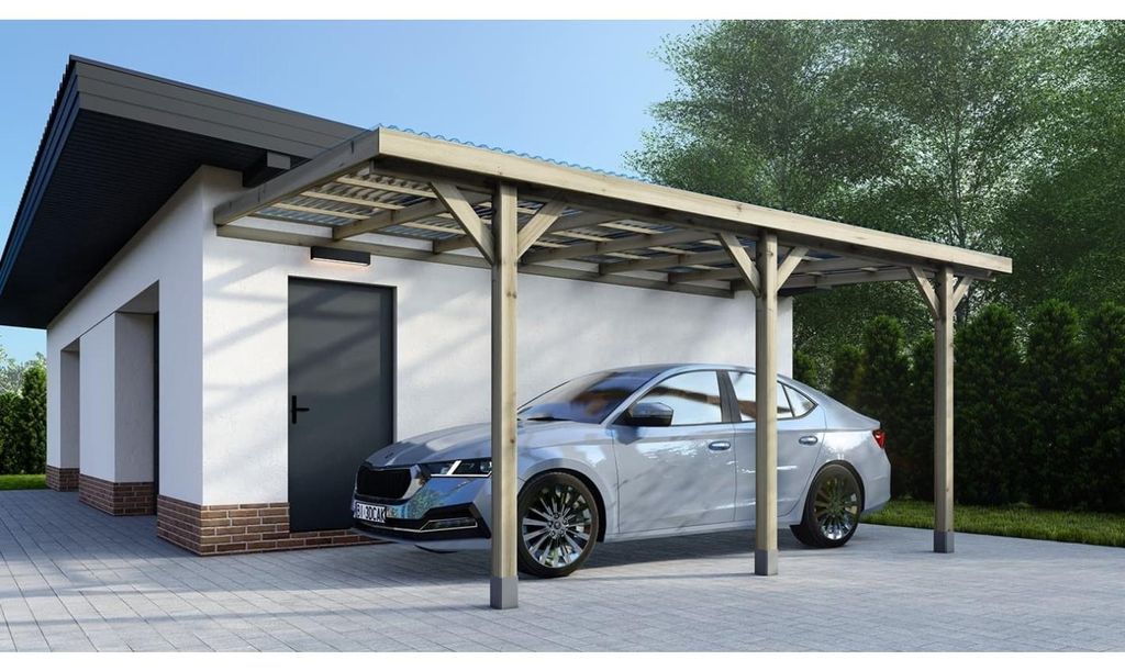 Carport, abri de voiture  3x5.24 m - 15 m2 - couverture Image du produit 