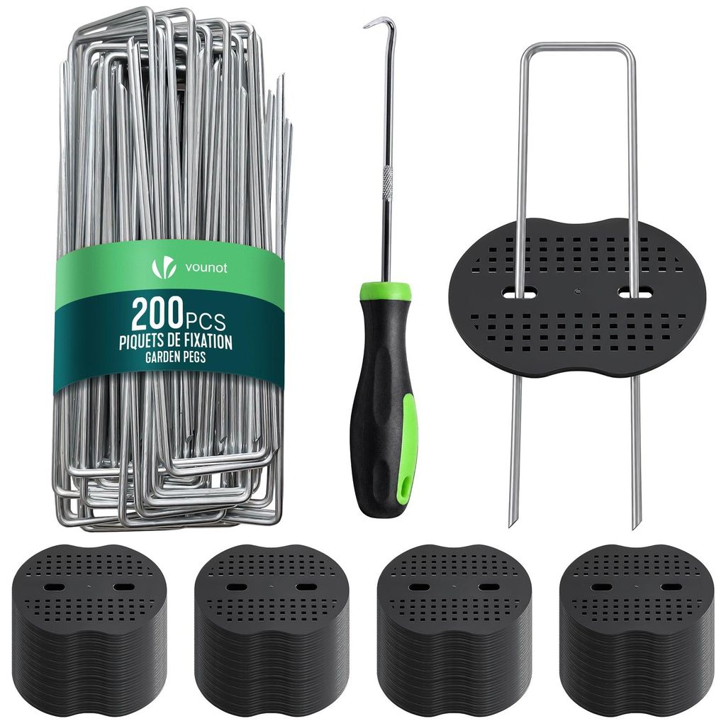 VOUNOT® 200 U-Erdanker Heringe mit 100 Scheiben 150×30 mm Produktbild 
