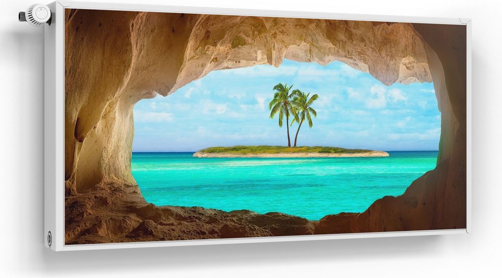 DEQORI Magnetmatte Heizung beschreibbar 120x60 cm 'Palmenparadies' Magnetfolie