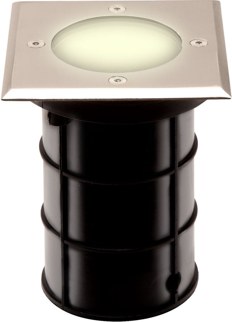 LED Bodeneinbaustrahler/ Edelstahl/ Gartenstrahler/ Bodenleuchte/ IP67/ GU10-230V/ Eckig (Ohne Leuchtmittel)