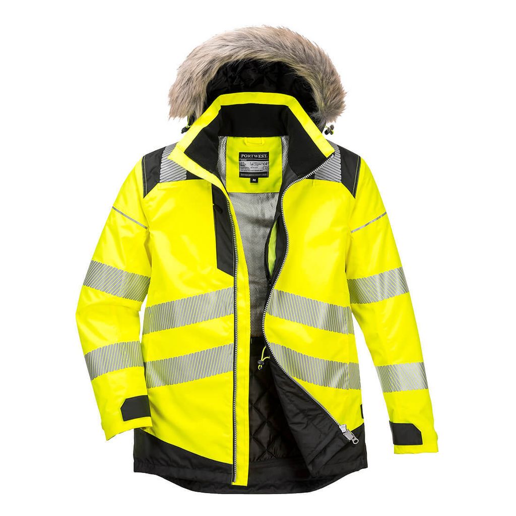 Portwest PW369 PW3 Warnschutz Winterparka Yellow/Black Gr. L