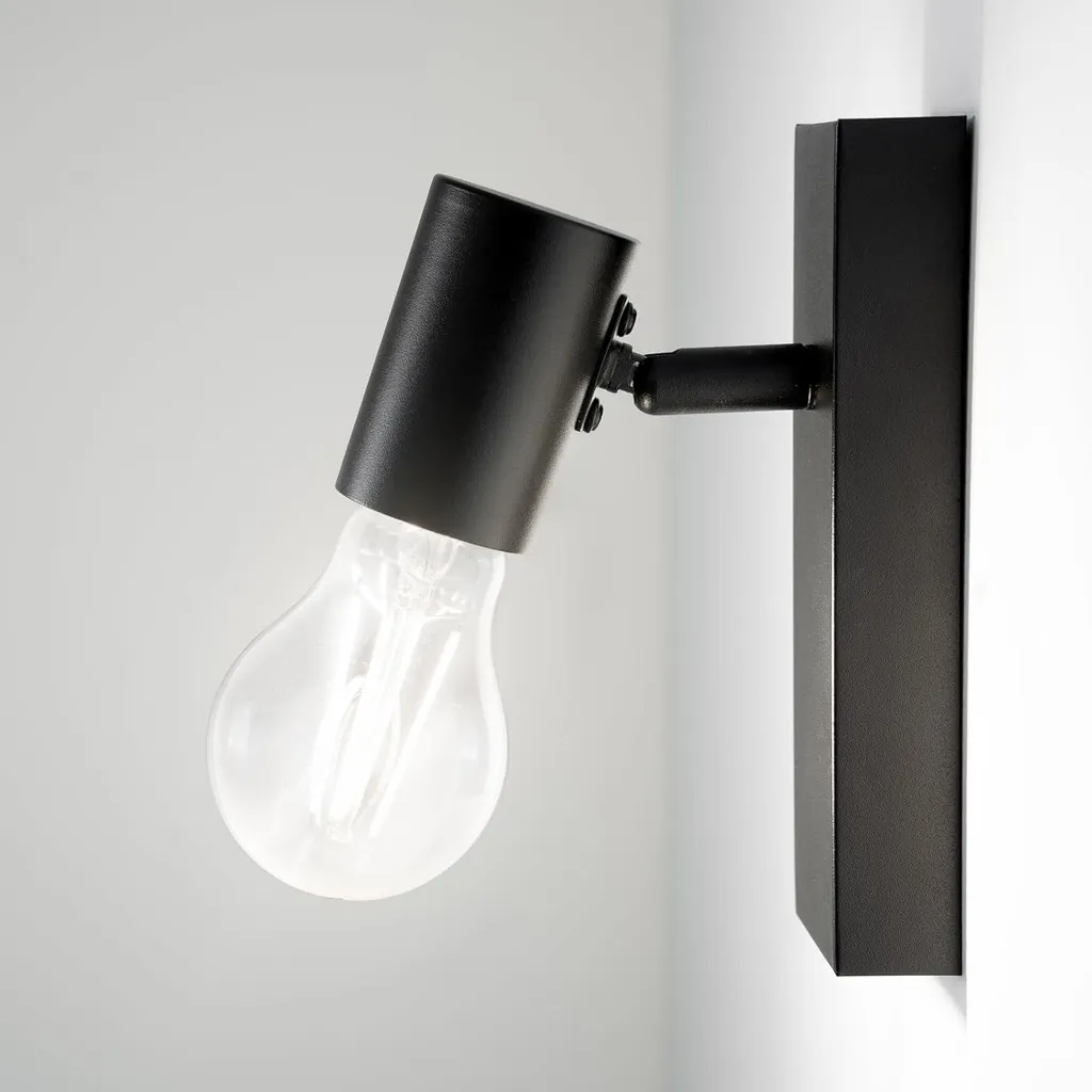 Applique Murale Spot à 1 Flamme Orientable Design Noir Mat Douille E27