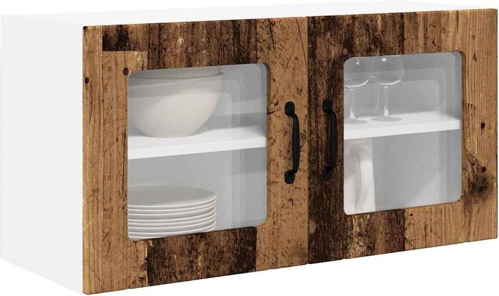 SYFAX Küchenwandschrank mit Tür Altholz 80 x 31 x 40 cm Holzwerkstoff