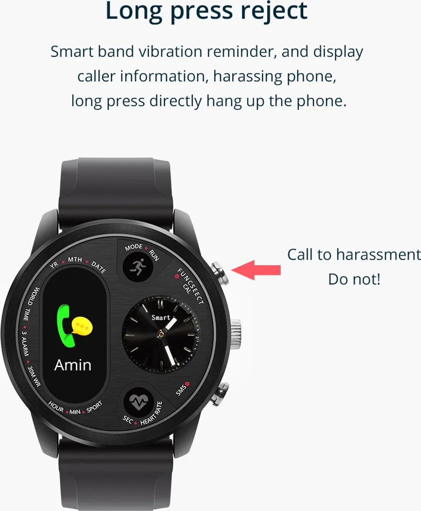 Fitness Activité Tracker Smartwatch Nero - 2