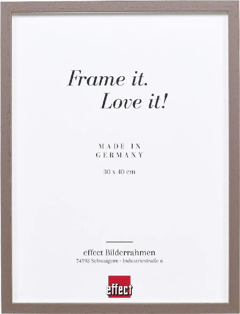 Cornice Portafoto 25x35 Marrone Scuro Effetto Legno + Distanziatore