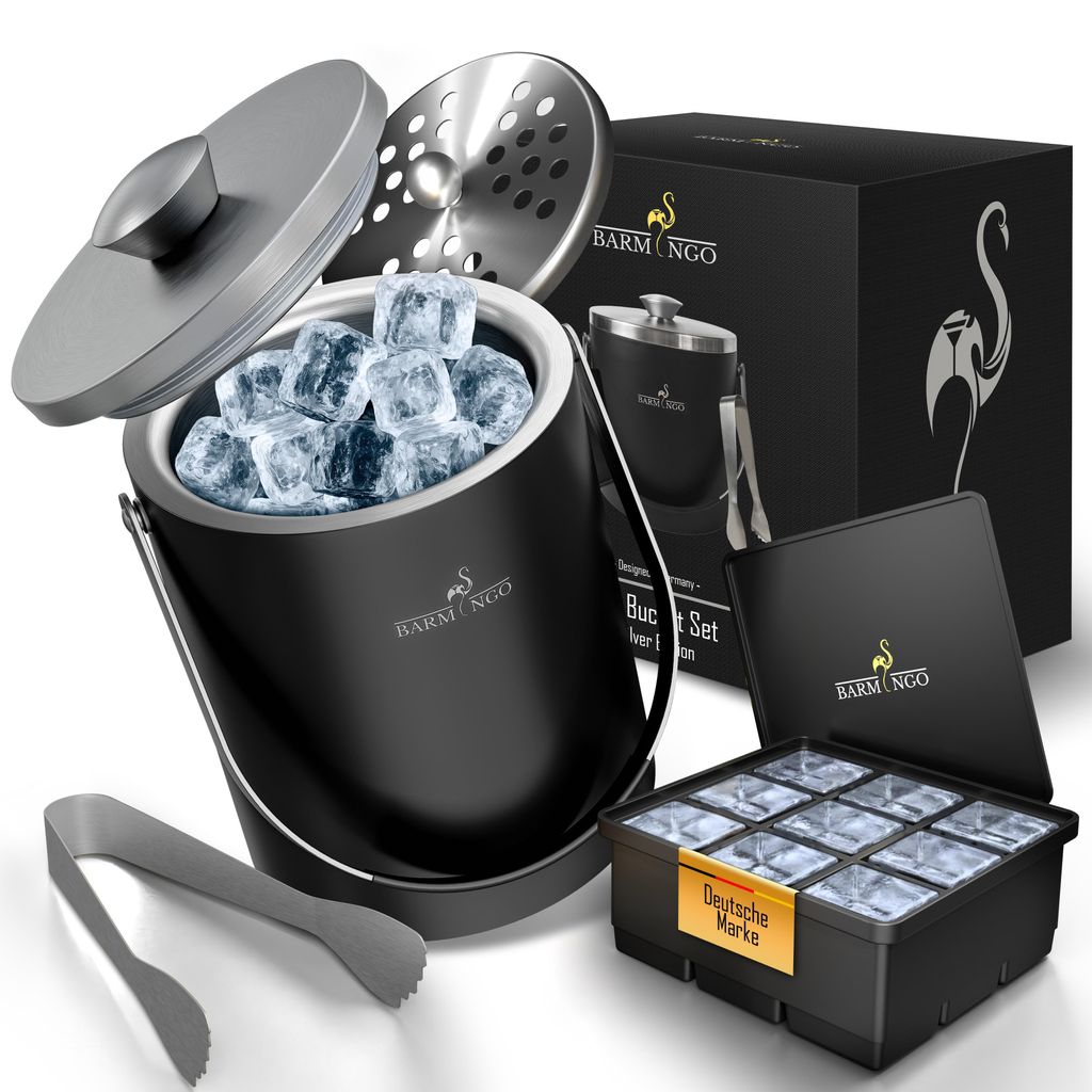 Edelstahl Eiswürfelbehälter mit Deckel - 2l Produktbild 