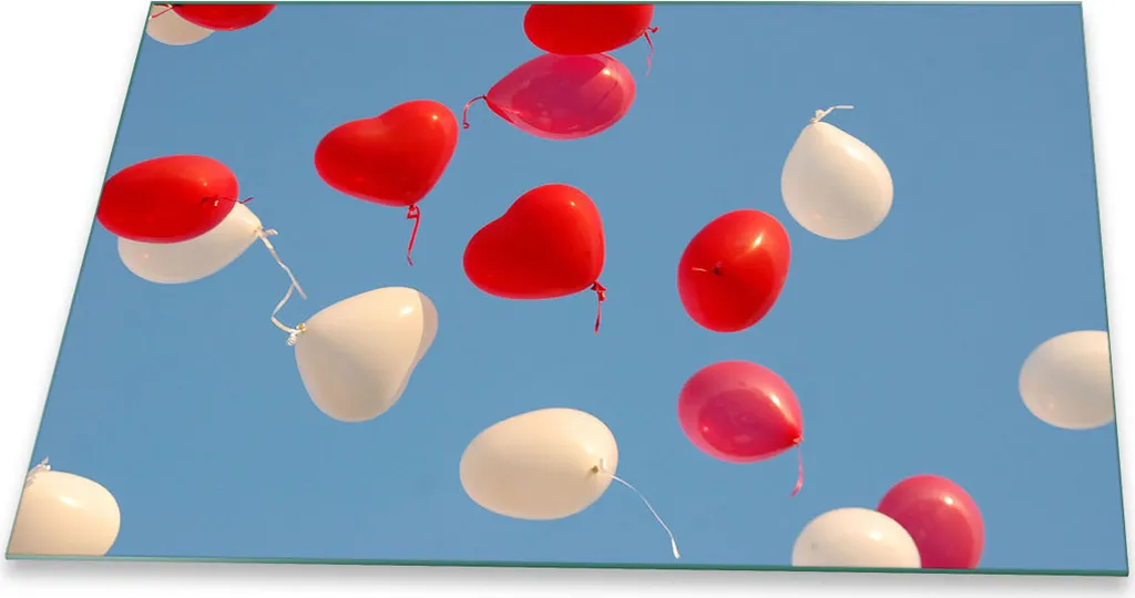 Copri Piano Cottura Vetro 80x52 cm Rosso Balloon - Alzatina e Protezione