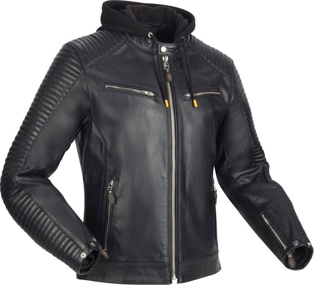 Veste de moto en cuir Segura Dorian 2, noire, XL Image du produit 