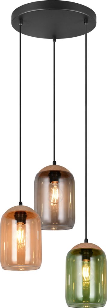 TRIO-Leuchten Pendelleuchte CORK DH 30x150 cm bunt Hängelampe Hängeleuchte