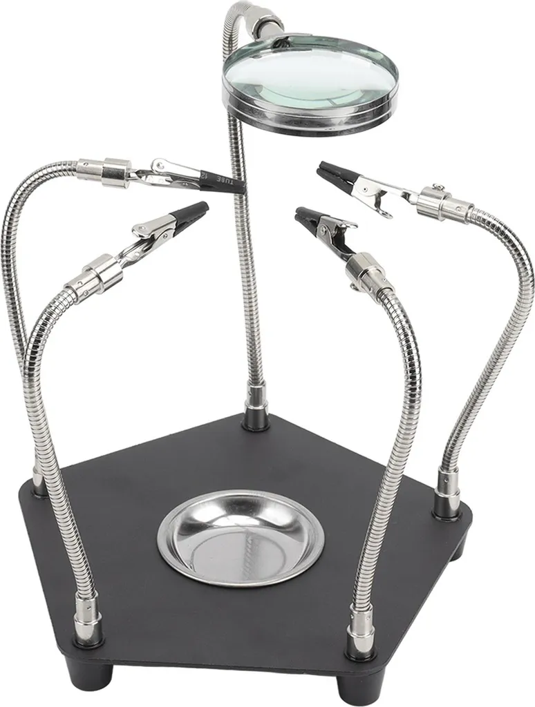 Aide au soudage articulée avec loupe 2 LED et support fer modulable