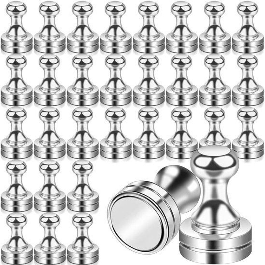 32 Stück starke Magnete, 12 mm x 16 mm Neodymium, weiß, für Whiteboards, Kühlschränke, Pinnbretter, Pegboards, Büros - starkes Haltbarkeit