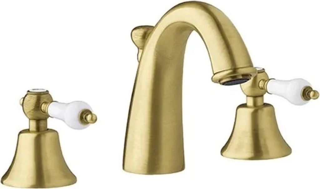 Waschtischarmatur 3-Loch Bronze Retro Produktbild 