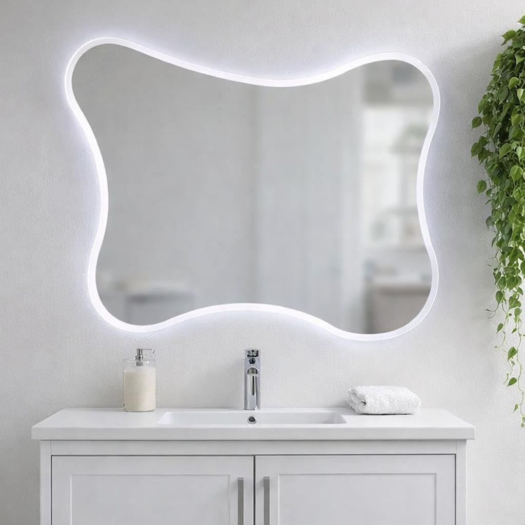 100 x 75 cm reversibler Badspiegel mit LED Hintergrundbeleuchtung