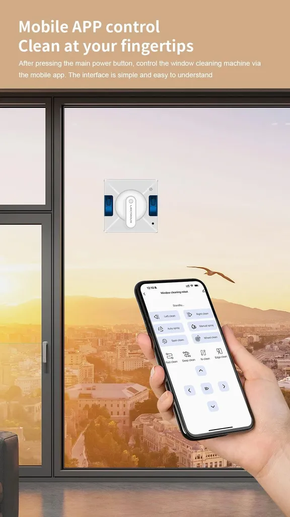Nettoyez vos grandes baies vitrées sans effort avec le robot YW509 WiFi