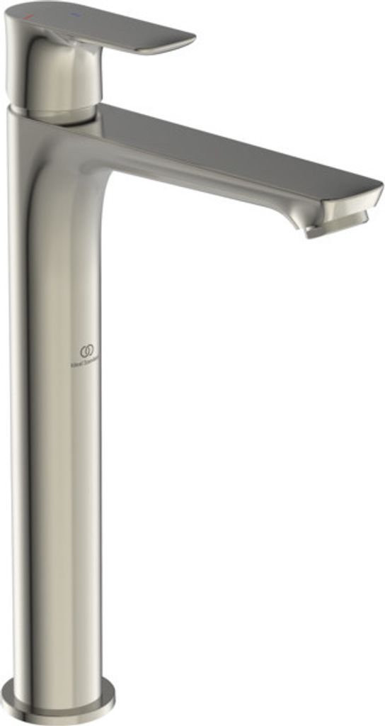 Ideal Standard Waschtischarmatur Connect Air ohne Ablaufgarnitur BlueStart verlängerter Sockel, Ausladung 150mm A7028GN Silver Storm