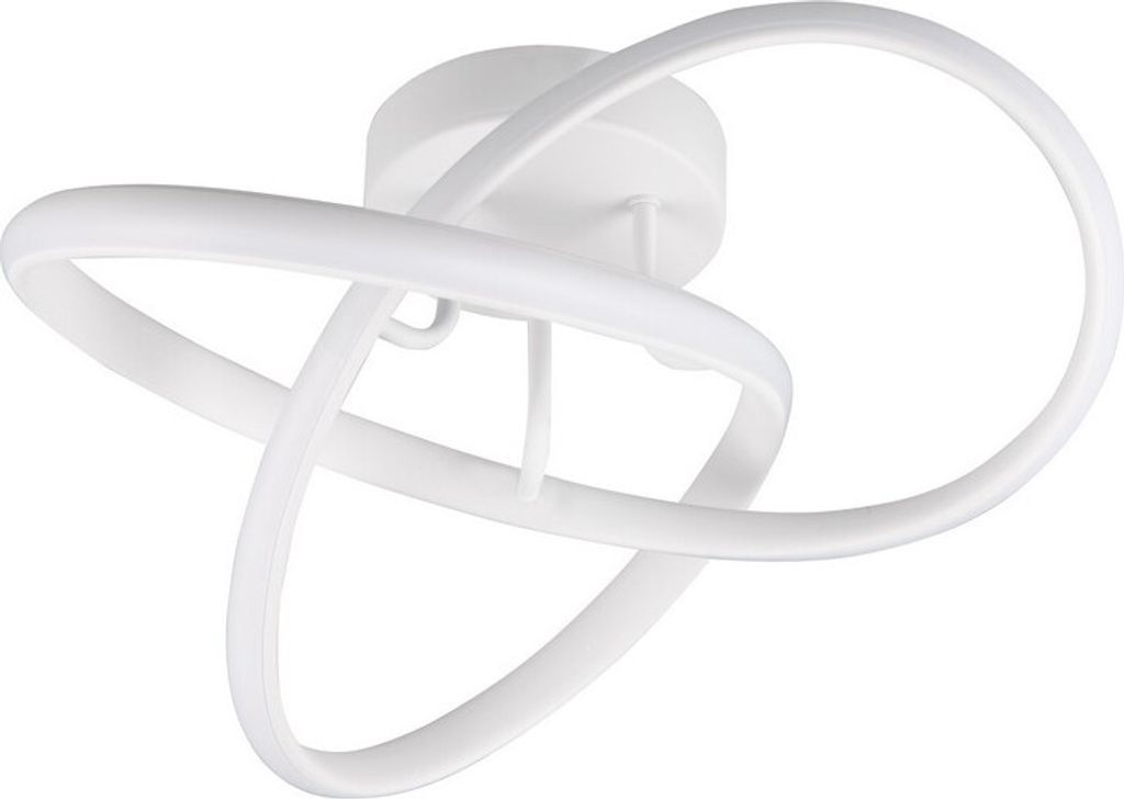 A white LED ceiling light with a modern, abstract design.