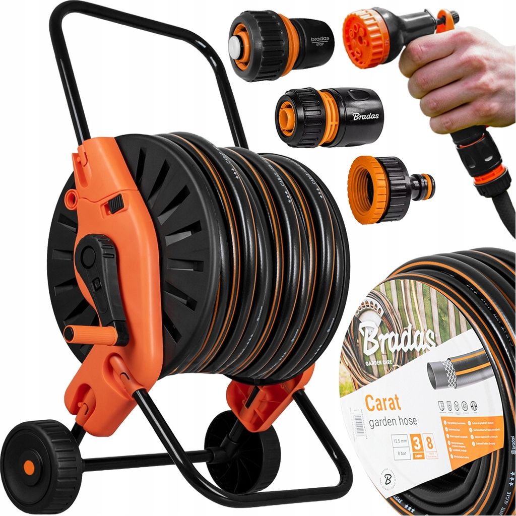 Zestaw Bradas wąż ogrodowy Carat 1/2" 50m | pistolet, Zdjęcie produktu 