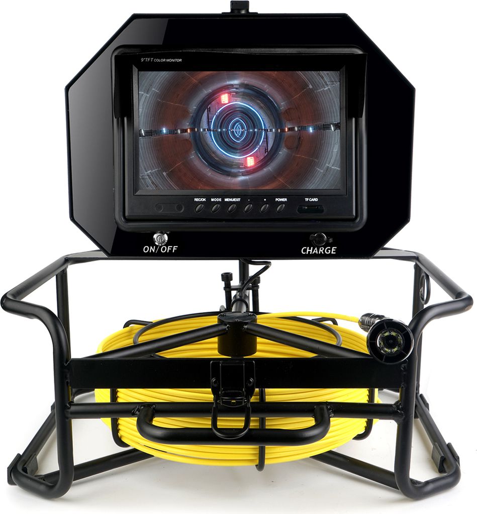 Kanalkamera, Rohrleitungsinspektionskamera mit 9-Zoll-Monitor, 8 GB TF-Karte, eingebauter Batterie, 30 m/98 ft Kabel, IP68 wasserdichte Abflusskame...