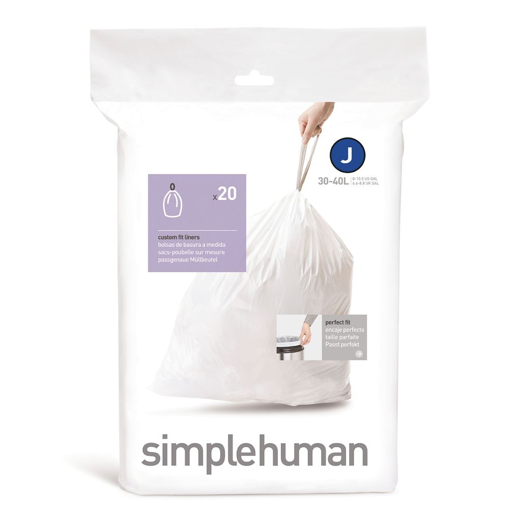 Simplehuman - Müllsack Code J 38-40 Liter Packung mit 20 Stück