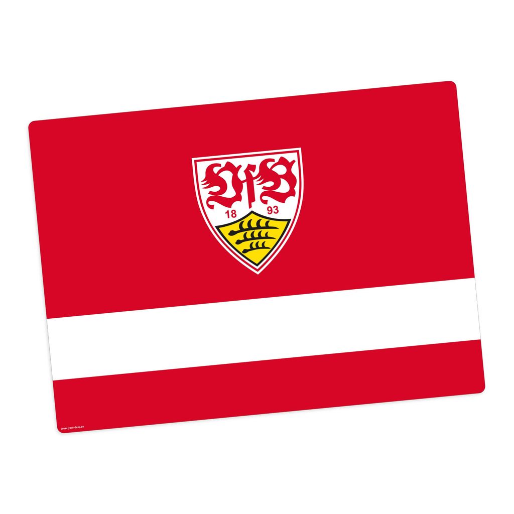 Tischset | Platzset abwaschbar -„VfB Stuttgart - Brustring weiß" aus Premium Vinyl - 44x32 cm – rutschhemmend, abwaschbar - Germany