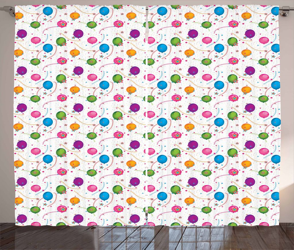 ABAKUHAUS Star Rustikaler Vorhang, Party-Thema, Wohnzimmer Universalband Gardinen mit Schlaufen und Haken, 280 x 245 cm, Mehrfarbig