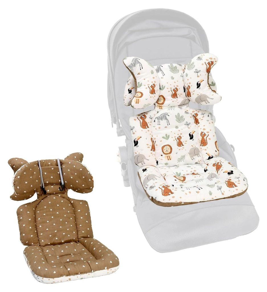 Universelle Sitzauflage für Buggy, Atmungsaktive Sitzeinlage für Kinderwagen, Reversible Baby Sitzauflage für Kinderwagen, Einlage für Buggy un...