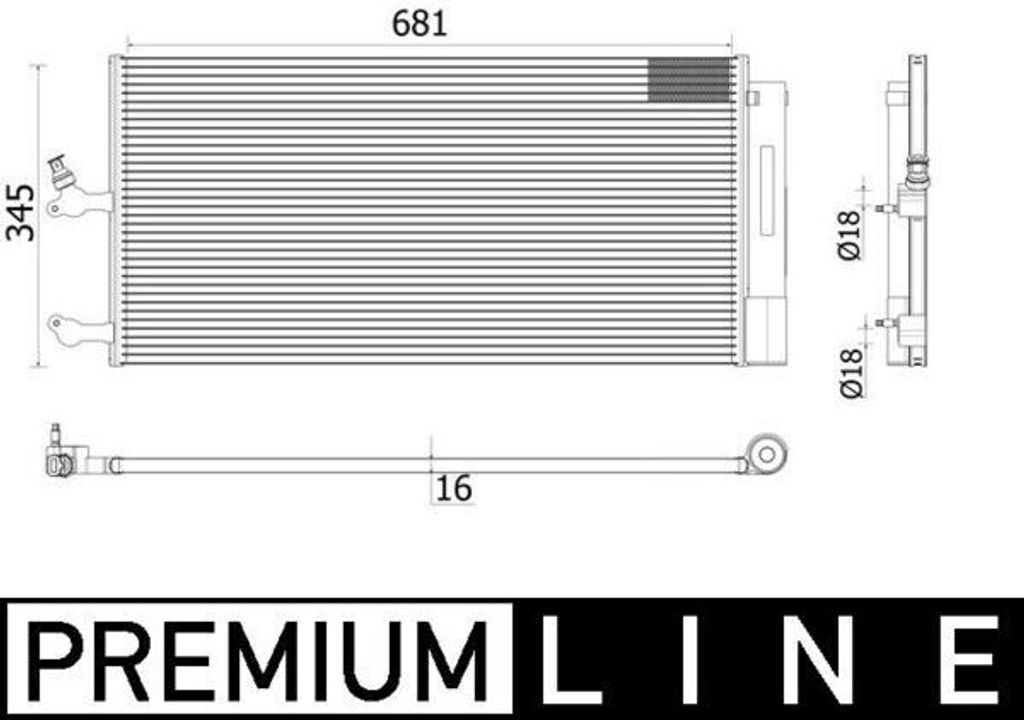 MAHLE AC 942 000P Kondensator Klimaanlage Klimakondensator für VOLVO XC60 II (246) +Trockner