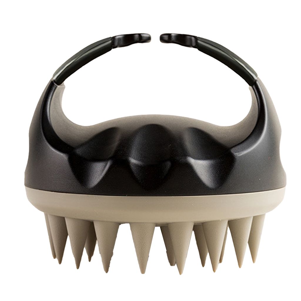 Haarbürste mit Griff, weich, tragbar, rund, Haarpflege, Reinigung, Duschbürste, Haarkamm, Haarwerkzeuge-Schwarzgrau