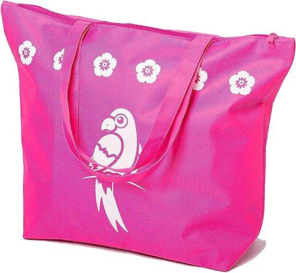 Beige shopper-tas aus Nylon mit Ritsverschluss