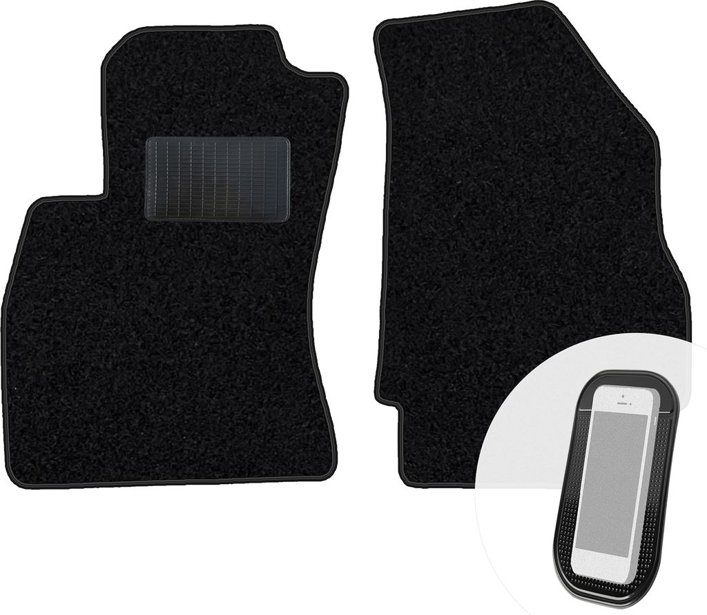 moto-MOLTICO Vorne Fußmatten Auto Velours Autoteppiche Schwarz Automatten Set 2-teilig passend für Opel Combo III 2011-2018