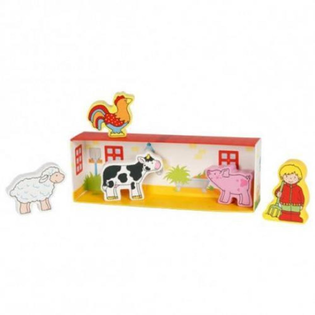 Goki 53799 Fietes Kleiner Bauernhof Holztiere Holzspielzeug