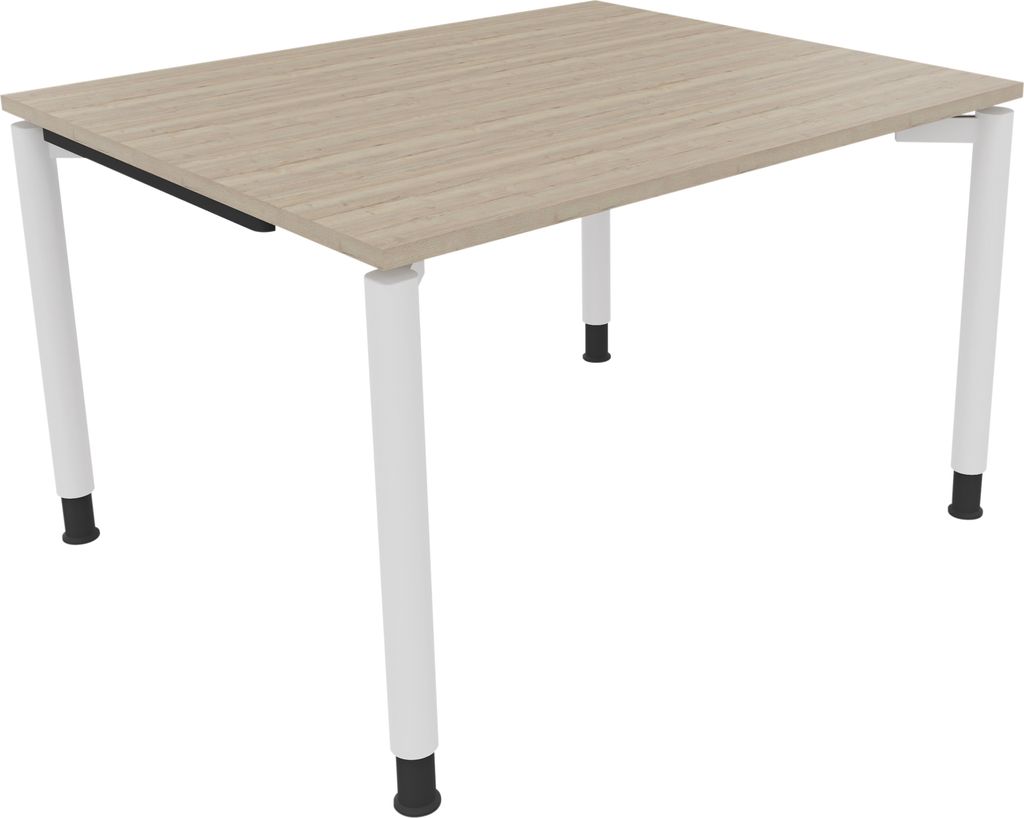 Schreibtisch Vierfuß Rundrohr B1200xT1000xH680-820 ws/Eiche Natur
