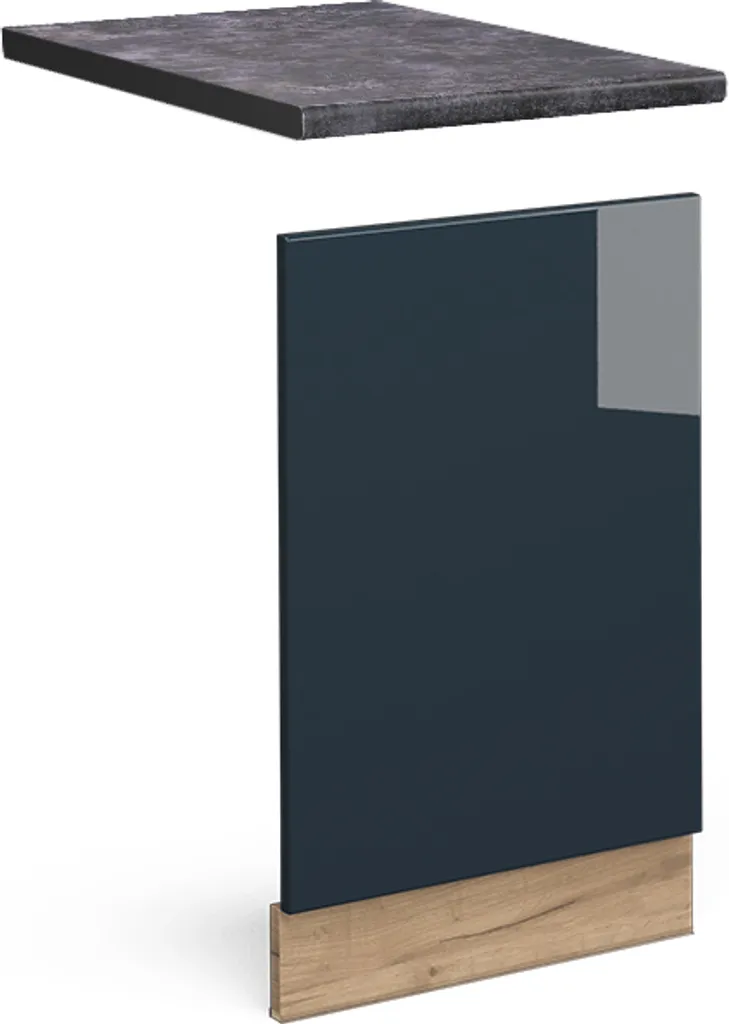 Modulo Base Cucina 45 cm Vicco Fame-Line Antracite Blu Lucido Oro