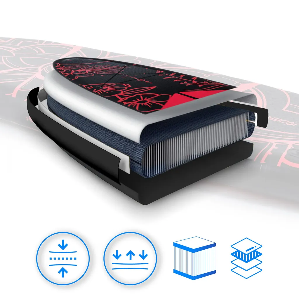 Planche de Paddle Gonflable Tout Terrain Thunder Moth Noir Rouge - 3