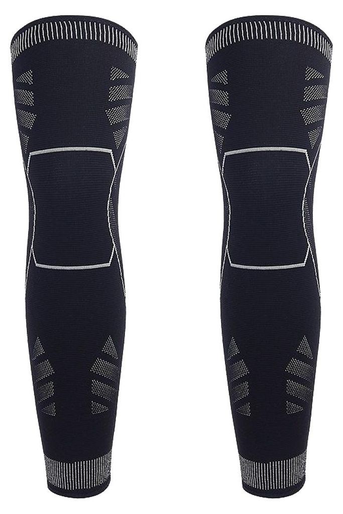 Full Leg Compression Sleeves 2 Pairs, Breathable Moisture-Wicking, Knee And Leg Support For Running Cycling Football