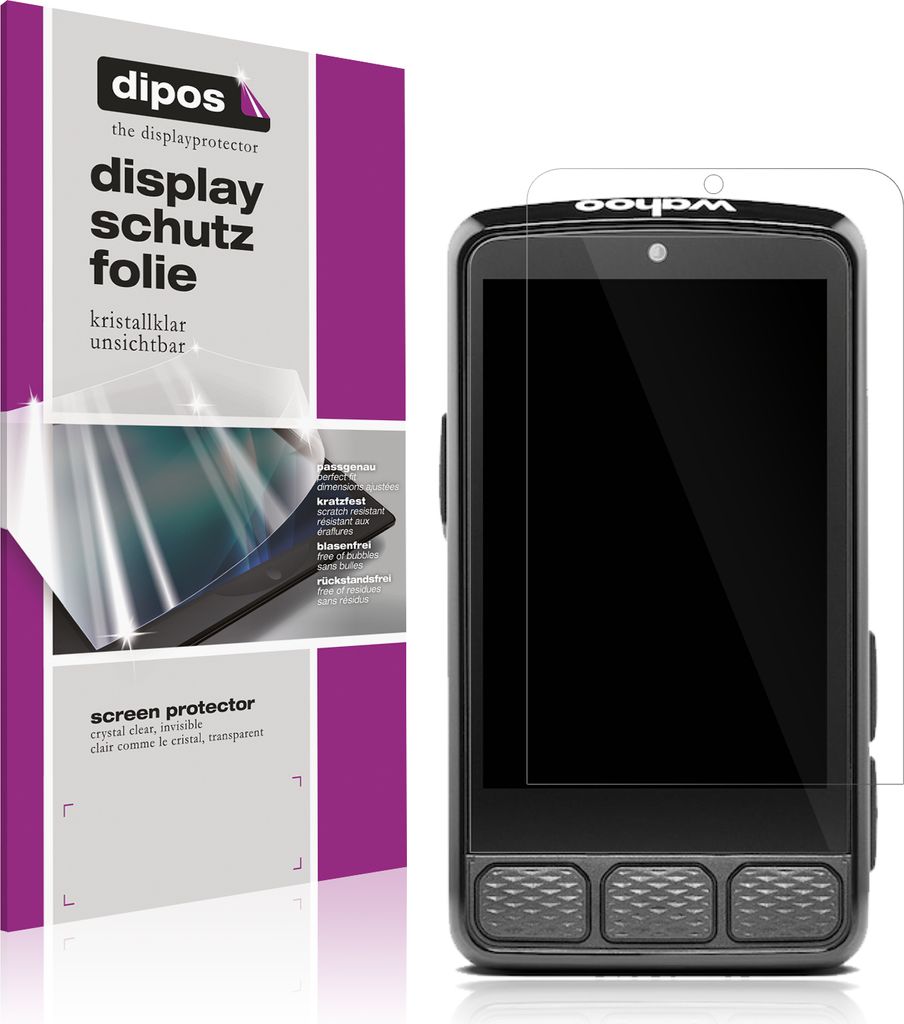 2x Schutzfolie für Wahoo Elemnt Bolt 3 klar Displayschutzfolie Folie Display Schutz dipos